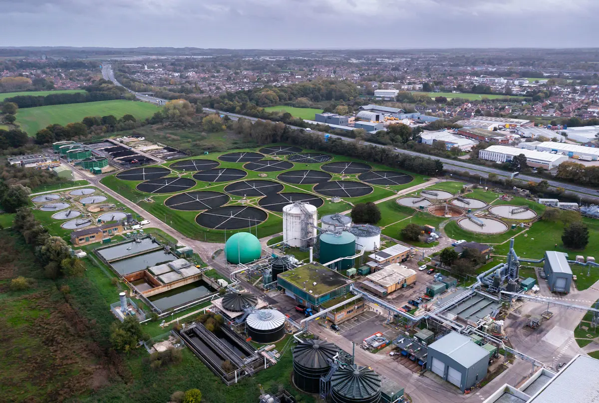 Arial view of Ashford water treatment works